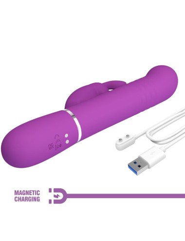 PRETTY LOVE - COALE VIBRADOR RABBIT MULTIFUNCIÓN 4 EN 1 MORADO