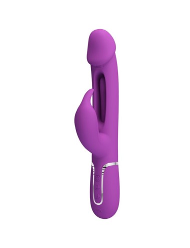 PRETTY LOVE - KAMPAS VIBRADOR RABBIT MULTIFUNCIÓN 3 EN 1 MORADO