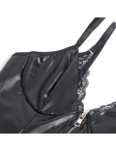 SUBBLIME - 955465 BODY CON CREMALLERA DE CUERO NEGRO L/XL