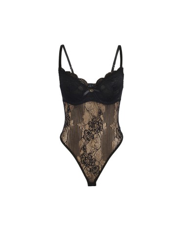 SUBBLIME - 955618 BODY DE ENCAJE CON CIERRE INFERIOR NEGRO S/M