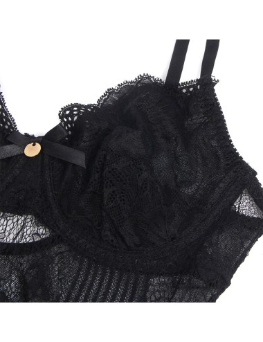 SUBBLIME - 955618 BODY DE ENCAJE CON CIERRE INFERIOR NEGRO S/M