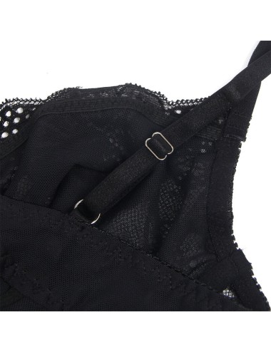 SUBBLIME - 955618 BODY DE ENCAJE CON CIERRE INFERIOR NEGRO S/M