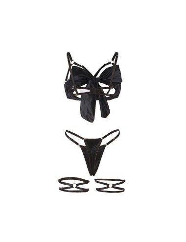 SUBBLIME - 955199 SET SUJETADOR CON LAZO NEGRO AJUSTABLE S/M