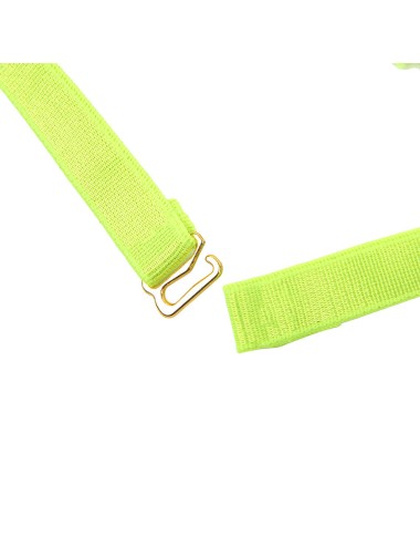 SUBBLIME - 955274 SET SUJETADOR CON COLLAR Y DETALLES PARA PIERNAS VERDE FLUORESCENTE S/M