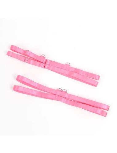 SUBBLIME - 955359 SET SUJETADOR CON ENCAJE Y LIGUEROS ROSA Y MORADO S/M