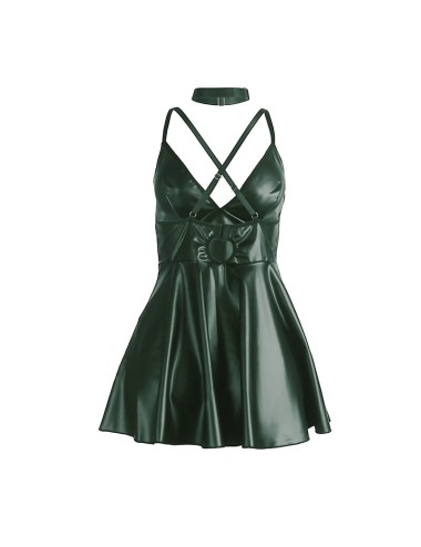 SUBBLIME - 955434 VESTIDO CON TIRANTES DE CUERO VERDE S/M