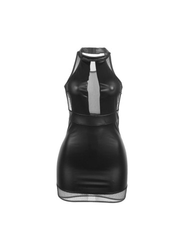 SUBBLIME - 955472 VESTIDO CUELLO HALTER CON TRANSPARENCIAS NEGRO S/M