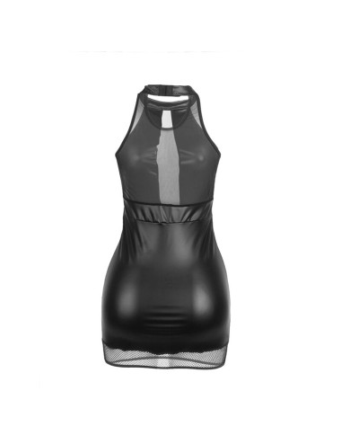 SUBBLIME - 955472 VESTIDO CUELLO HALTER CON TRANSPARENCIAS NEGRO S/M