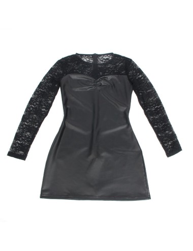 SUBBLIME - 955601 VESTIDO DE MANGA LARGA CON ENCAJE NEGRO L/XL