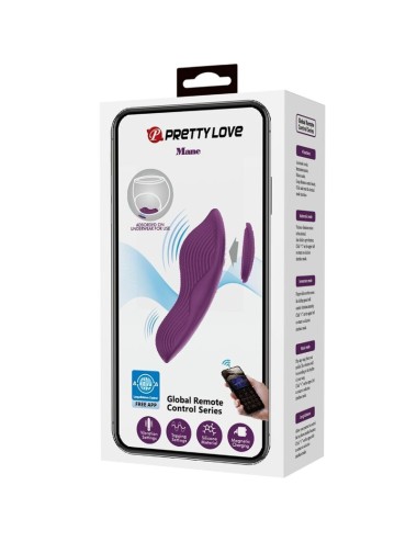 PRETTY LOVE - MANE MASAJEADOR LAY ON CLÍTORIS 10 VIBRACIONES CONTROL REMOTO MORADO