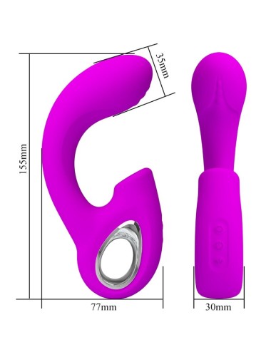 PRETTY LOVE - SIBEL VIBRADOR PUNTO G + ESTIMULADOR CLÍTORIS 10 VIBRACIONES MORADO