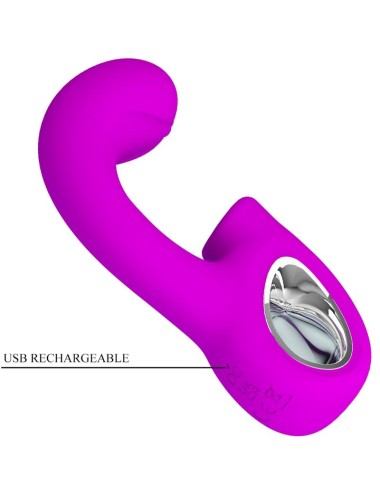 PRETTY LOVE - SIBEL VIBRADOR PUNTO G + ESTIMULADOR CLÍTORIS 10 VIBRACIONES MORADO