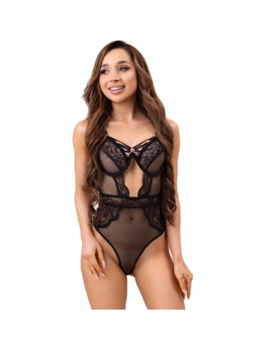 LIVCO CORSETTI FASHION - PAULA LC 20209 BODY CON ADORNOS DE ENCAJE NEGRO L/XL