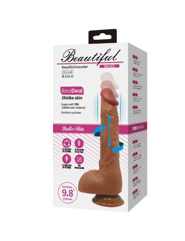 BAILE - BEAUTIFUL WILKS VIBRADOR REALÍSTICO DE 5 CONFIGURACIONES 25 CM MULATO