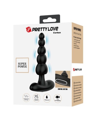 PRETTY LOVE - CORBAN VIBRADOR ANAL 10 VIBRACIONES NEGRO