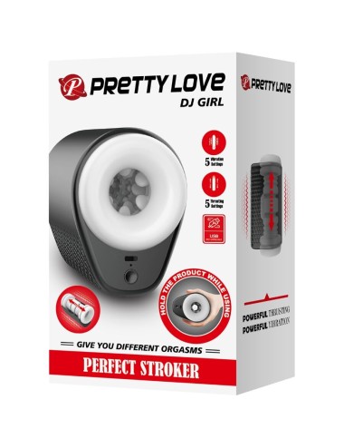 PRETTY LOVE - DJ GIRL MASTURBADOR MASCULINO CON VIBRACIÓN 5 CONFIGURACIONES NEGRO