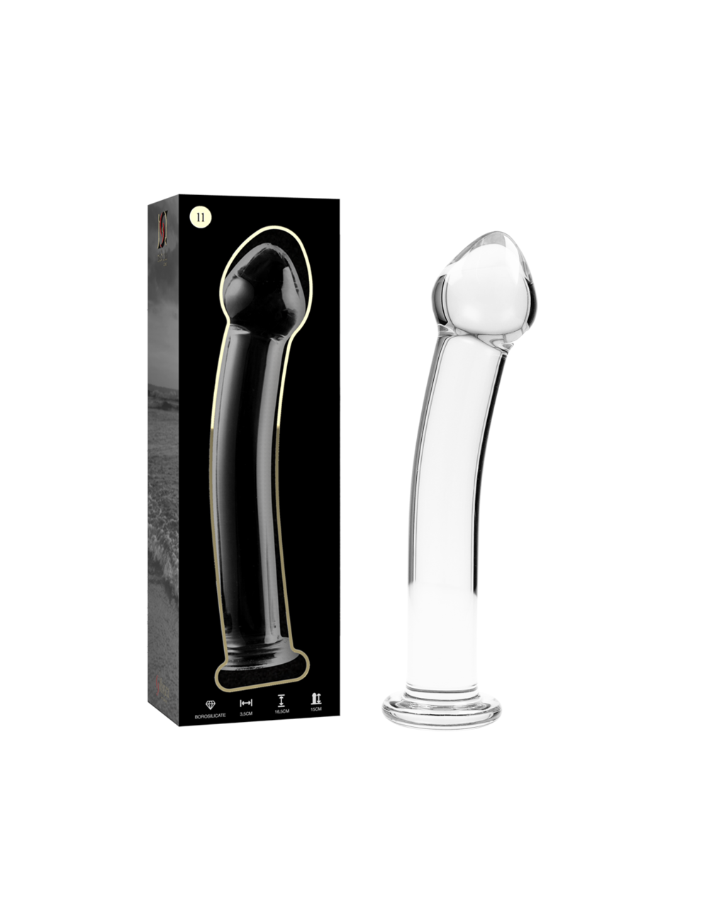 NEBULA SERIES BY IBIZA - MODELO 11 DILDO CRISTAL TRANSPARENTE 16 CM -O- 3 CM