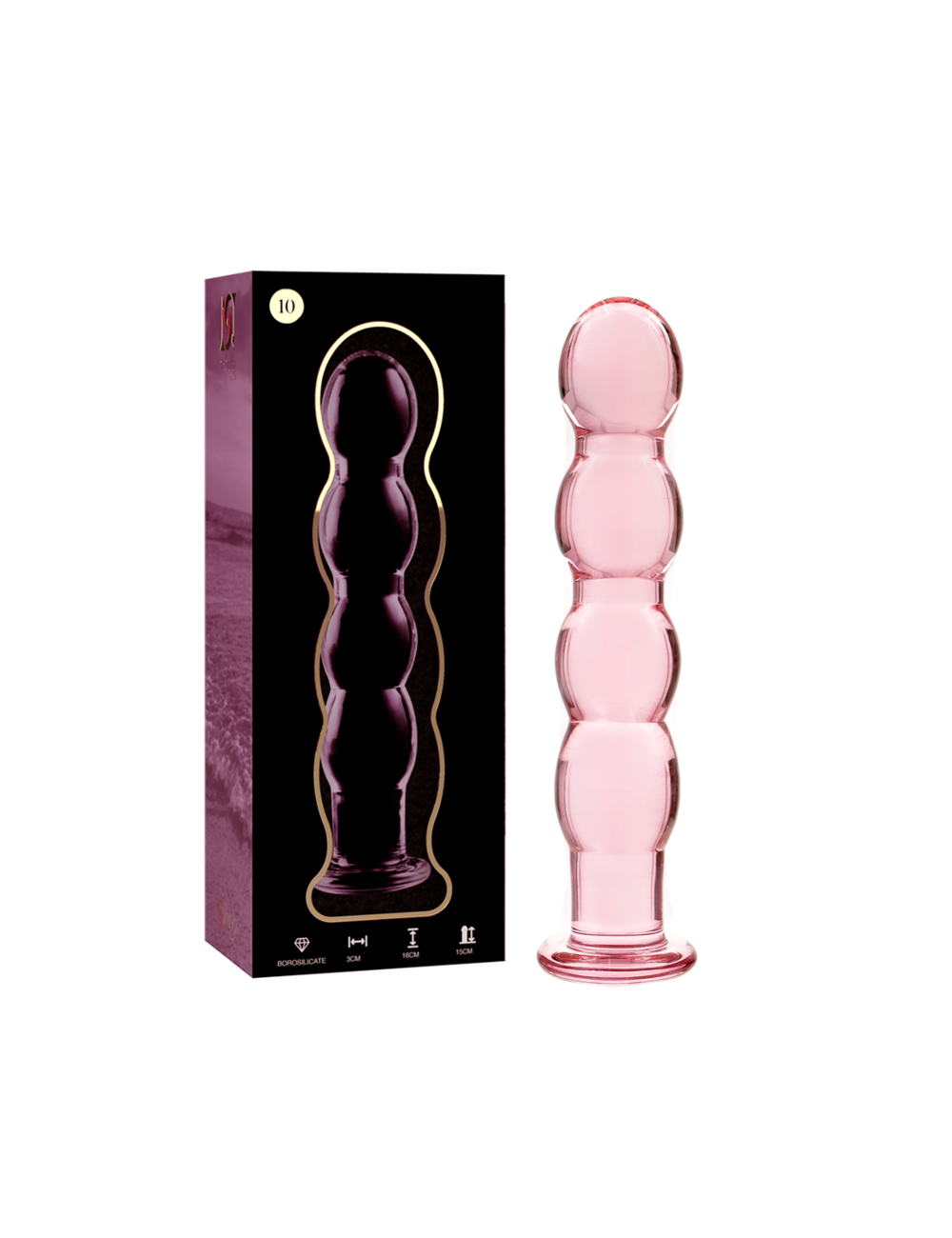 NEBULA SERIES BY IBIZA - MODELO 10 DILDO CRISTAL ROSA 16.5 CM -O- 3.5 CM