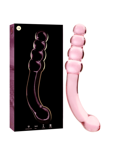 NEBULA SERIES BY IBIZA - MODELO 14 DILDO CRISTAL ROSA 18.5 CM -O- 3 CM