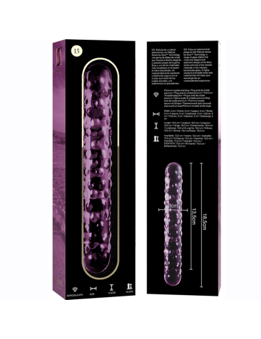 NEBULA SERIES BY IBIZA - MODELO 15 DILDO CRISTAL ROSA 18.5 CM -O- 3 CM