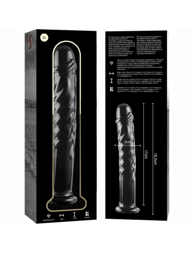 NEBULA SERIES BY IBIZA - MODELO 16 DILDO CRISTAL TRANSPARENTE 18.5 CM -O- 3 CM