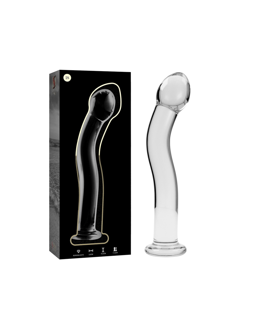 NEBULA SERIES BY IBIZA - MODELO 18 DILDO CRISTAL TRANSPARENTE 18.5 CM -O- 3.5 CM