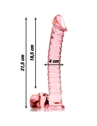 NEBULA SERIES BY IBIZA - MODELO 23 DILDO CRISTAL ROSA 21.5 CM -O- 4 CM