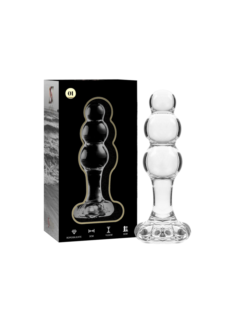 NEBULA SERIES BY IBIZA - MODELO 1 PLUG CRISTAL TRANSPARENTE 10.5 CM -O- 3 CM