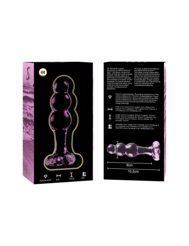 NEBULA SERIES BY IBIZA - MODELO 1 PLUG CRISTAL ROSA 10.5 CM -O- 3 CM