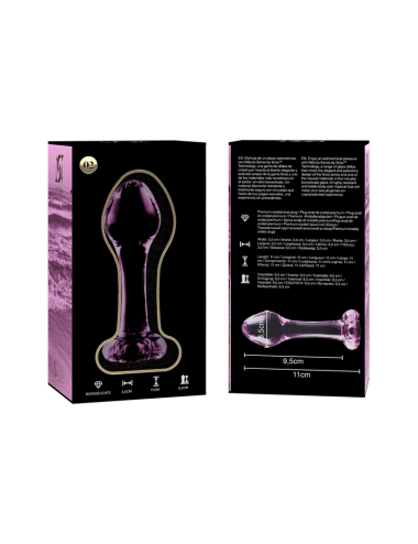 NEBULA SERIES BY IBIZA - MODELO 2 PLUG CRISTAL ROSA 11 CM -O- 3.5 CM