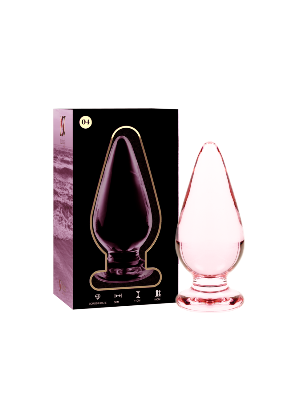 NEBULA SERIES BY IBIZA - MODELO 4 PLUG CRISTAL ROSA 11 CM -O- 5 CM