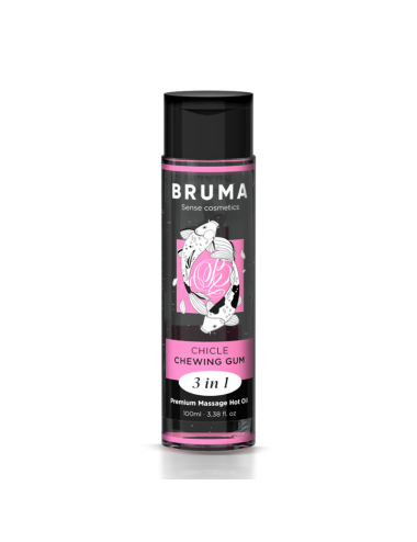 BRUMA - ACEITE DE MASAJE PREMIUM EFECTO CALOR SABOR CHICLE 3 EN 1 - 100 ML