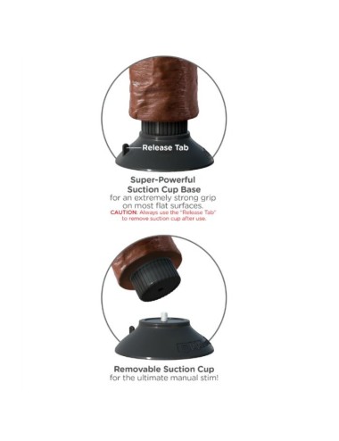 KING COCK - DILDO VIBRADOR MARRÓN 15.24 CM