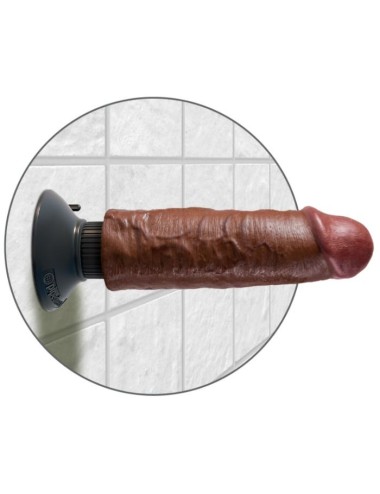 KING COCK - DILDO VIBRADOR MARRÓN 15.24 CM