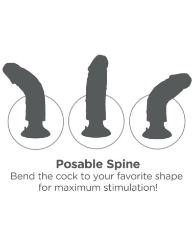 KING COCK - DILDO VIBRADOR MARRÓN 15.24 CM