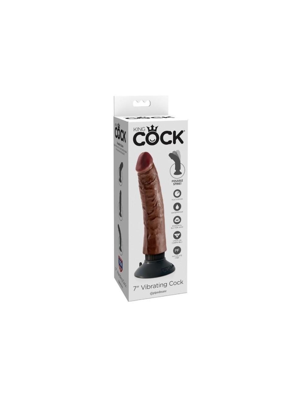 KING COCK - DILDO VIBRADOR MARRÓN 17.78 CM KING COCK - DILDO VIBRADOR MARRÓN 17.78 CM