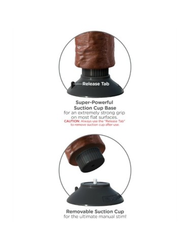 KING COCK - DILDO VIBRADOR MARRÓN 17.78 CM