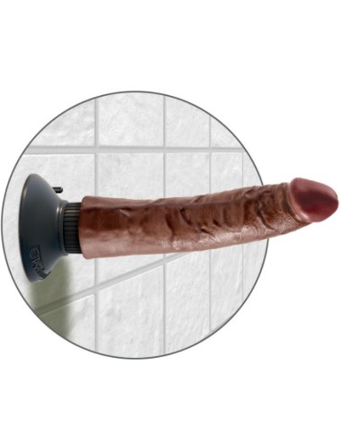 KING COCK - DILDO VIBRADOR MARRÓN 17.78 CM