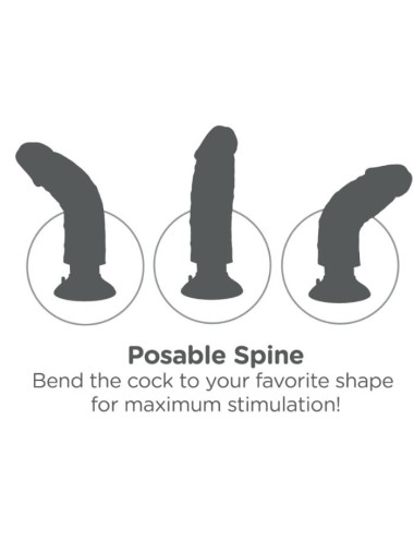 KING COCK - DILDO VIBRADOR MARRÓN 17.78 CM