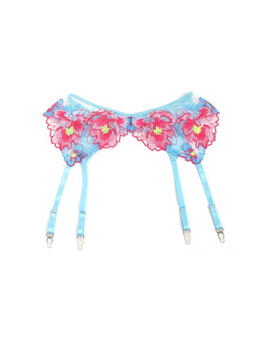 SUBBLIME - 957643 CONJUNTO SUJETADOR Y LIGUERO CON BORDADOS DE FLORES ROSAS S/M