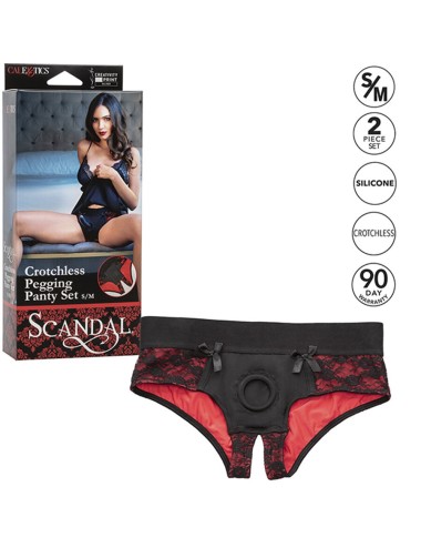 CALEXOTICS - SCANDAL SET DE BRAGUITAS SIN ENTREPIERNAS CON DILDO TALLA S/M