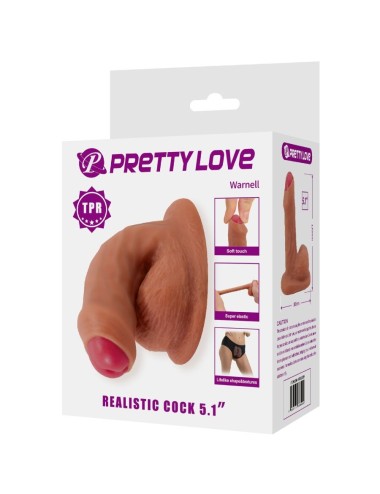 PRETTY LOVE - WARNELL DILDO ULTRA REALÍSTICO Y ELÁSTICO 9.5 CM MULATO