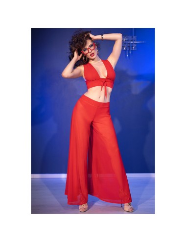 CHILIROSE - CR  4857 SET TOP Y PANTALONES ROJO TALLA XL
