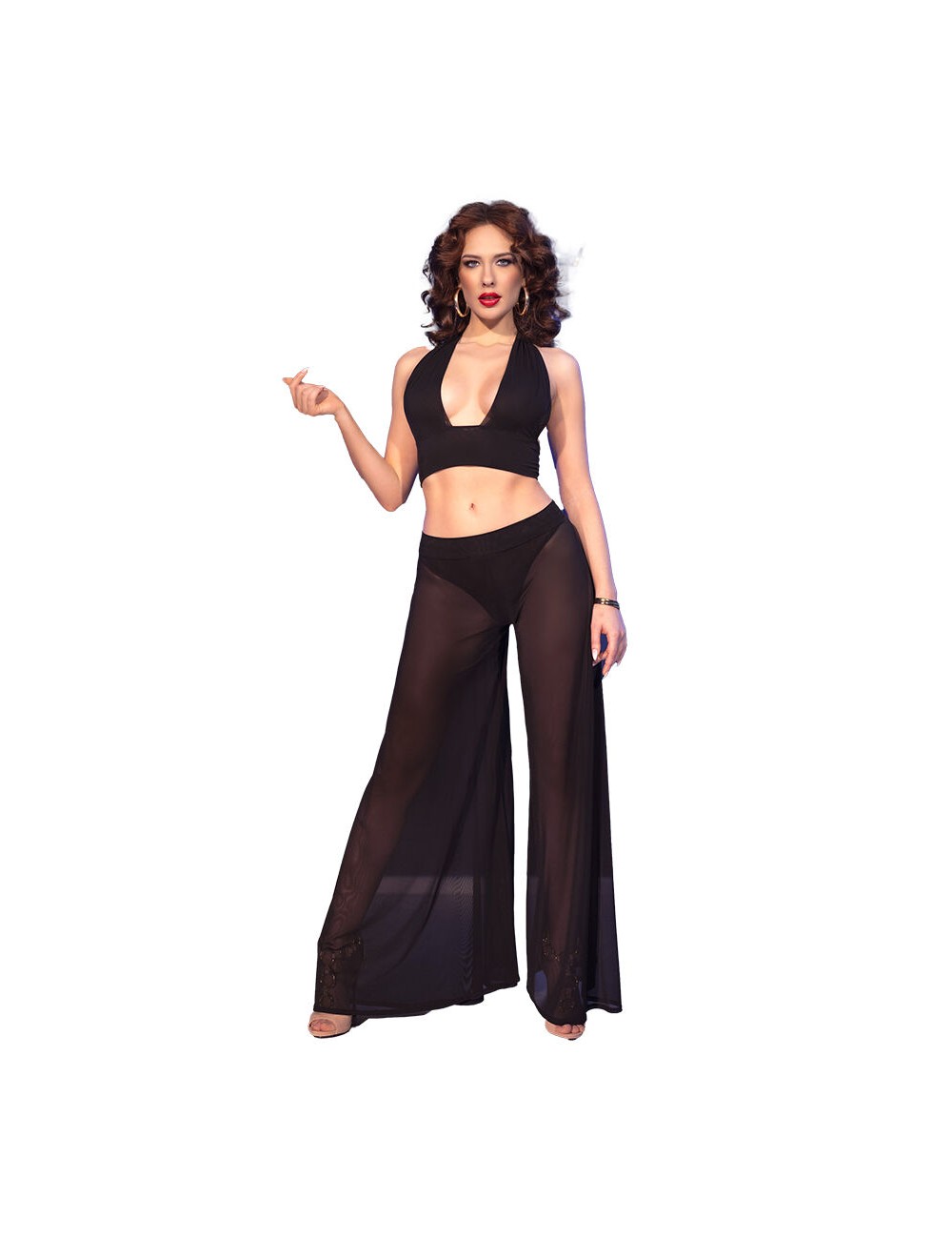 CHILIROSE - CR 4857 SET TOP Y PANTALONES NEGRO TALLA M CHILIROSE - CR 4857 SET TOP Y PANTALONES NEGRO TALLA M