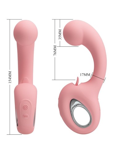PRETTY LOVE - ERYNNYES VIBRADOR PUNTO G + ESTIMULADOR CLÍTORIS 10 VIBRACIONES ROSA