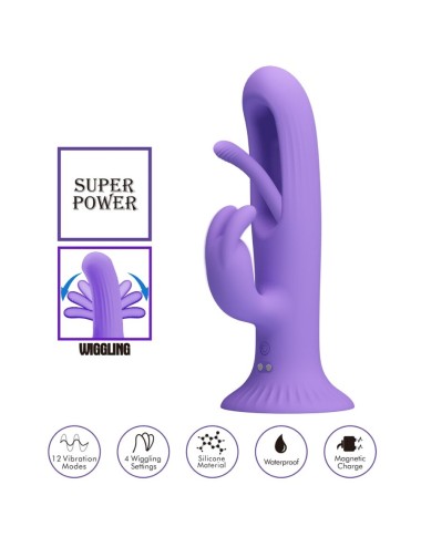 PRETTY LOVE - KILLMOULIS VIBRADOR RABBIT 12 MODOS DE VIBRACIÓN MORADO