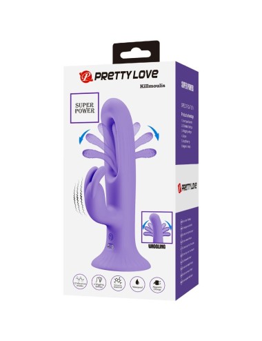 PRETTY LOVE - KILLMOULIS VIBRADOR RABBIT 12 MODOS DE VIBRACIÓN MORADO