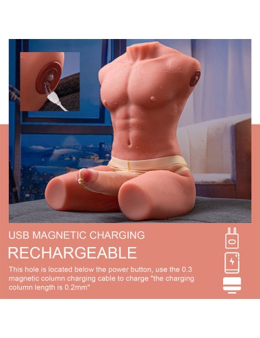 XISE - JASON HALF BODY TORSO REALÍSTICO MASCULINO CON THRUSTING Y VIBRACIÓN 55 CM