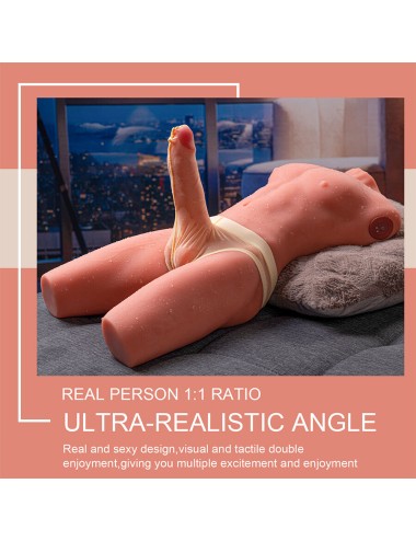 XISE - JASON HALF BODY TORSO REALÍSTICO MASCULINO CON THRUSTING Y VIBRACIÓN 55 CM