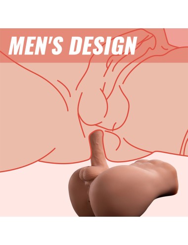 XISE - BERTLETT DILDO ASS MASTURBADOR DILDO Y ANO REALÍSTICO POSICIÓN FRONTAL CON THRUSTING 18 CM